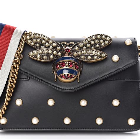 gucci bag with bee fake|gucci black bag with pearls.